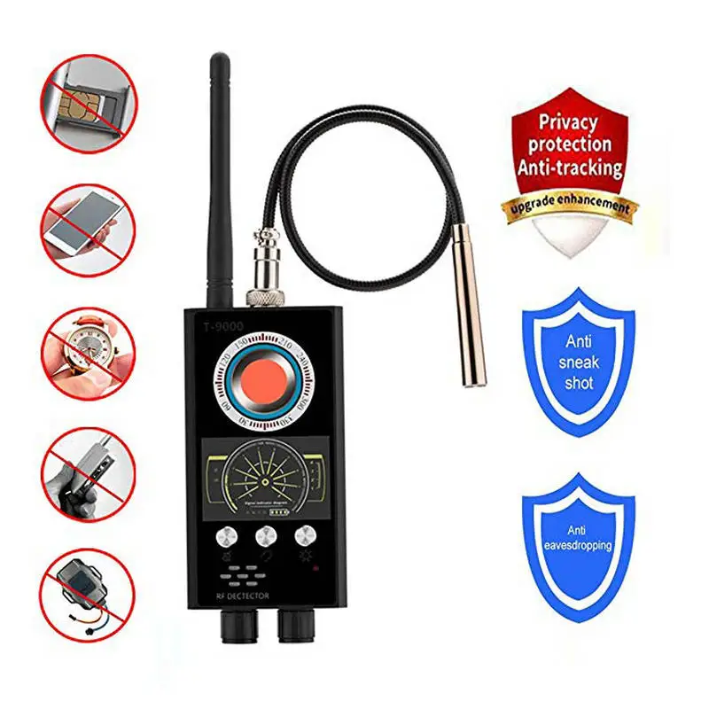 

Anti Spy RF Detector Wireless Bug Detector Signal for Hidden Camera Laser Lens GSM Listening Device Finder Radar Radio Scanner