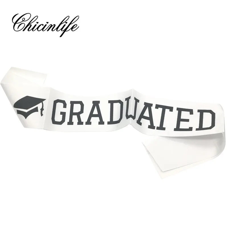 Chicinlife 1Pcs Graduated Satin Sash Classy Graduate Gift High School Graduated Party Ceremony Photo booth Props Supplies