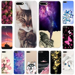 Cute Cat Case For Huawei Y7 Pro 2018 Case Soft Silicone TPU Phone Case For Huawei Y7 Pro 2018 Y7Pro 2018 Back Cover 5.99