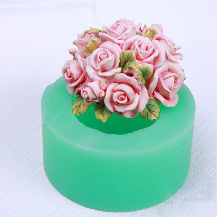 Handmade Soap Mold Molds Soaps Mould Candle Mold Silica Gel Baking Beautiful Rose Ball Holding Flowers Chocolate Diy Silicone