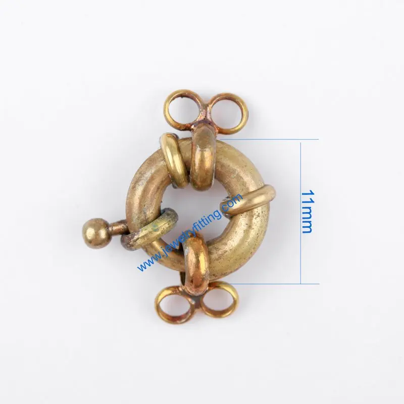 

Brass Spring Ring Clasp with 4 loop China jewelry findings supplier shipping free mang color can be plated 300pcs