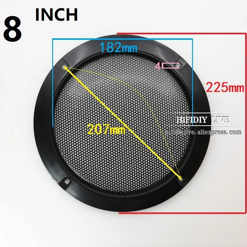 HIFIDIY LIVE 4 5 6 8 10 inch Speaker Net Cover High-grade Car home mesh enclosure speakers Plastic Frame Metal iron wire grilles