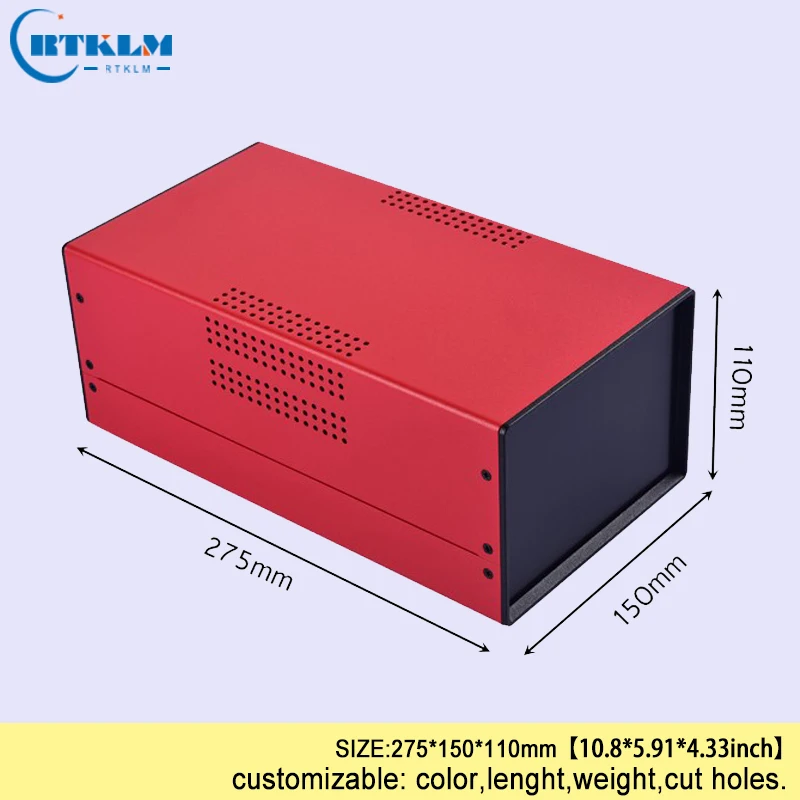 DIY Equipment Instrument Case Iron Electronic Box Custom Design Power Supply Project Junction Box Iron Enclosure 275*150*110mm