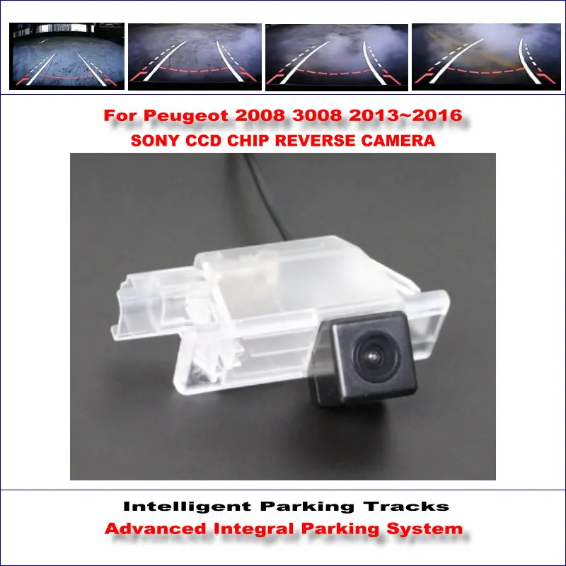 

For Peugeot 2008 3008 2013-2016 Car Rear View Camera Intelligent Parking Tracks Backup Reverse Dynamic Guidance Tragectory CAM