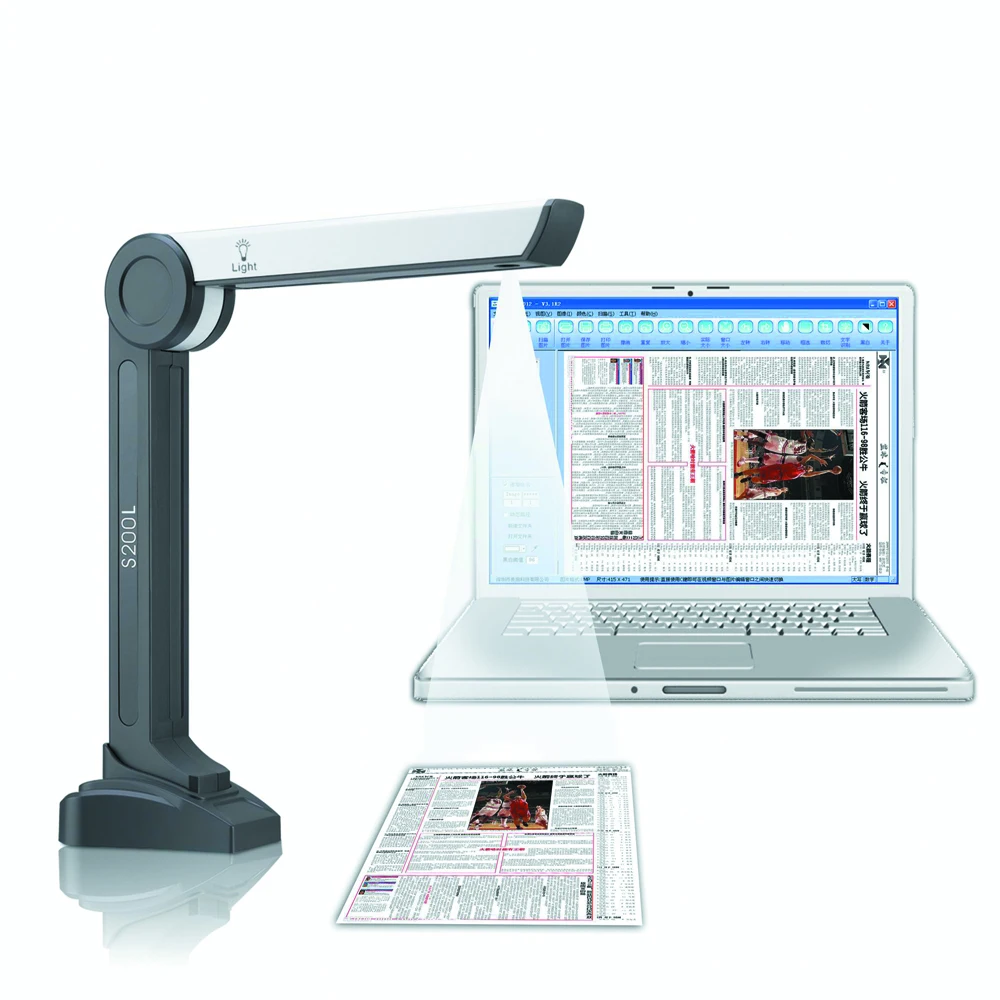 S200L High Speed Portable Document Scanner with 2MP Camera & A4 Size Scanning 180 languages OCR (Optical Character Recognition)