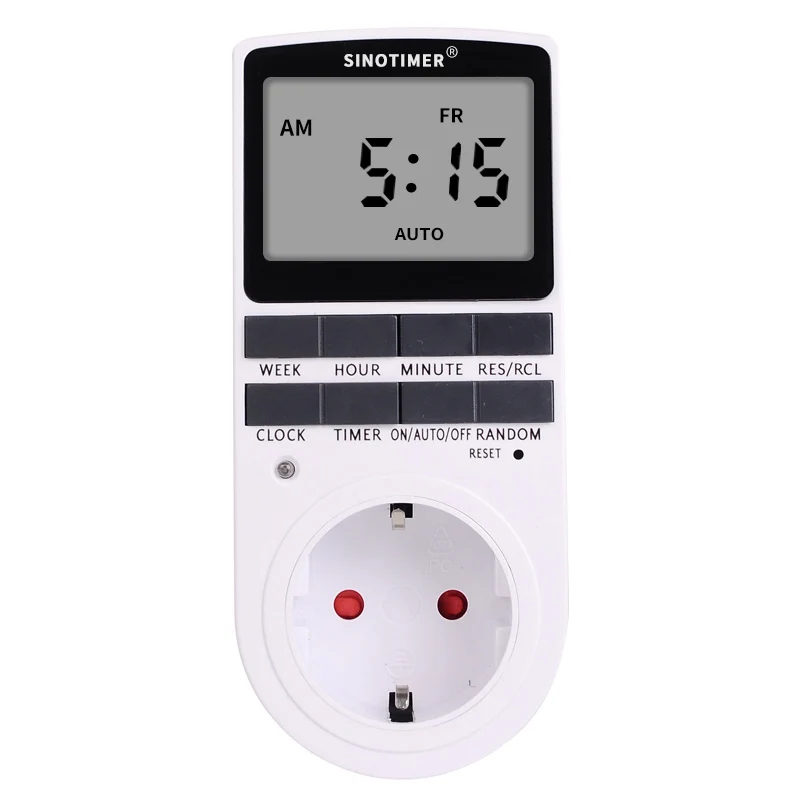 EU US Type Electrical 7 Days Weekly Programmable Wall Plug-in Digital Plug Time Switch Timer Socket Outlet Power 220V 110V AC