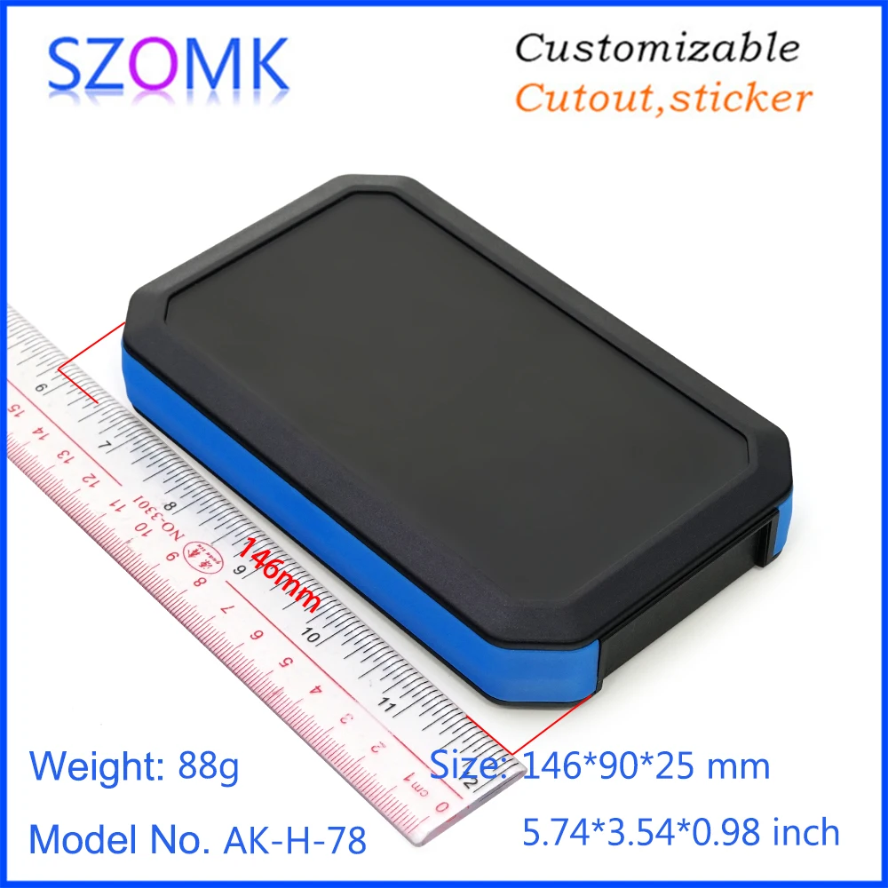 1 Piece 146*90*25mm customizable plastic box for electronics project szomk abs plastic handheld enclosure for pcb device box