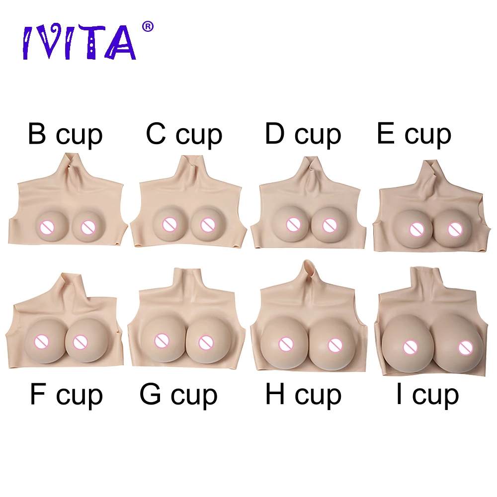 IVITA Artificial Silicone Breast Form Fake Boobs False Breast for Crossdresser Transgender Shemale Drag-Queen Enhancer Cosplay