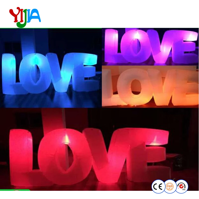 

3m Inflatable Letter LOVE LED Lighting Backdrops Nice Look High Quality Inflatable Love Words For Wedding Party Decorations
