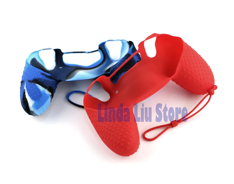 5 قطع 30 قطعة غطاء حماية ناعم من السيليكون اللاسلكي مع حزام معصم لوحدة تحكم PS4