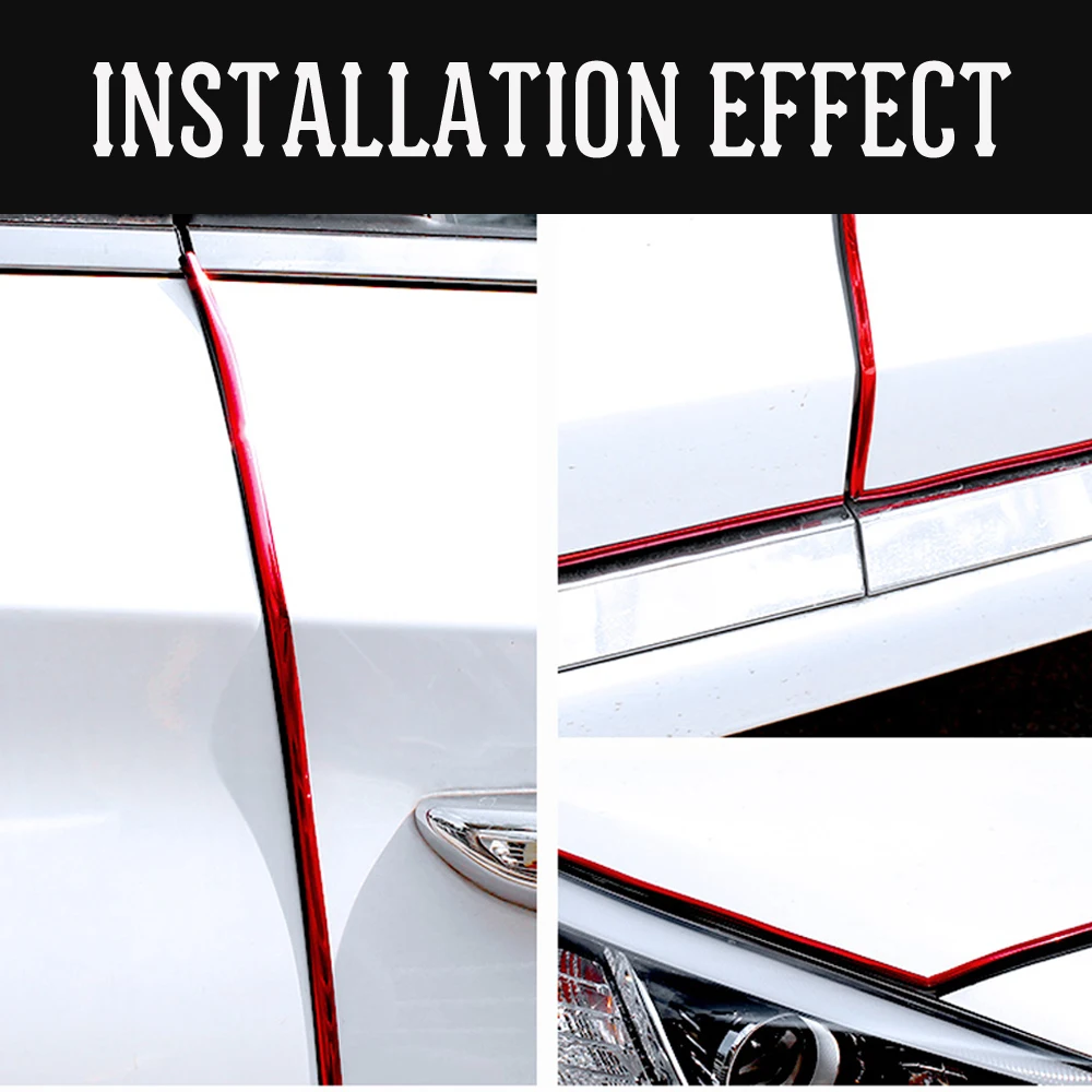 5M/10M Car Door Protector Anti-Collision Strip Red Door Edge Anti-Scratch Sticker chrome Trim Car Body Safety Seal Protection