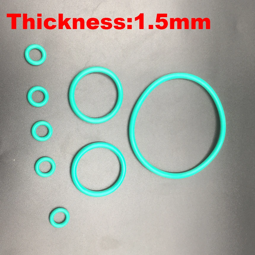 

40pcs 19x1.5 19*1.5 20x1.5 20*1.5 21x1.5 21*1.5 (OD*Thickness) Green Fluoro FKM Fluorine Rubber O Ring O-Ring Oil Seal Gasket