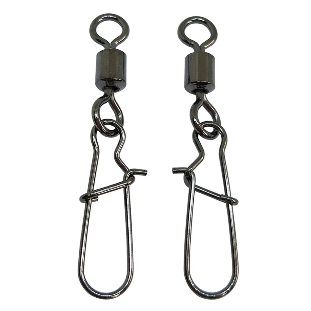 INFOF 500/1000pcs Swivel Fishing Snap Hook Rolling Swivel with Fast-Lock Snap #14-#4/0 Carp Fishing Connector Fishhooks Pesca