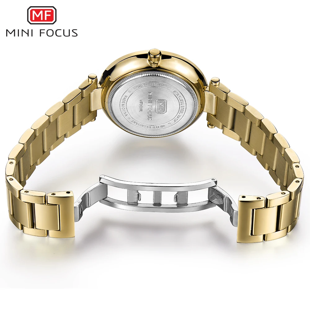 Relojes MINI FOCUS para mujer, relojes de pulsera de lujo de cuarzo de oro rosa a la moda para mujer, relojes de pulsera femeninos 2024