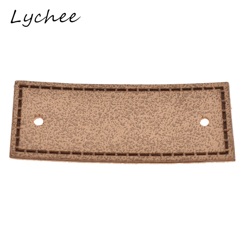 Lychee 20pcs Classic Brown Artificial PU Leather Garment Tags Label DIY Craft Sewing Bag Pants Decor Cloth Markers