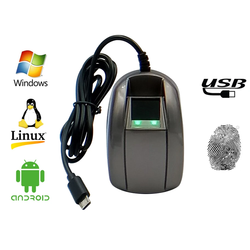 

HFSECURITY Biometric USB Fingerprint Reader Digital Finger Print Scanner Free SDK PHP Micro For Windows Android System