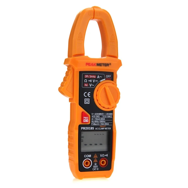 PEAKMETER PM2018S Smart AC Digital Clamp Meter Multimetro 6000 Conte AC DC Voltmetro Amperometro Frequenza/di Picco ACA/LPF /NCV Tester