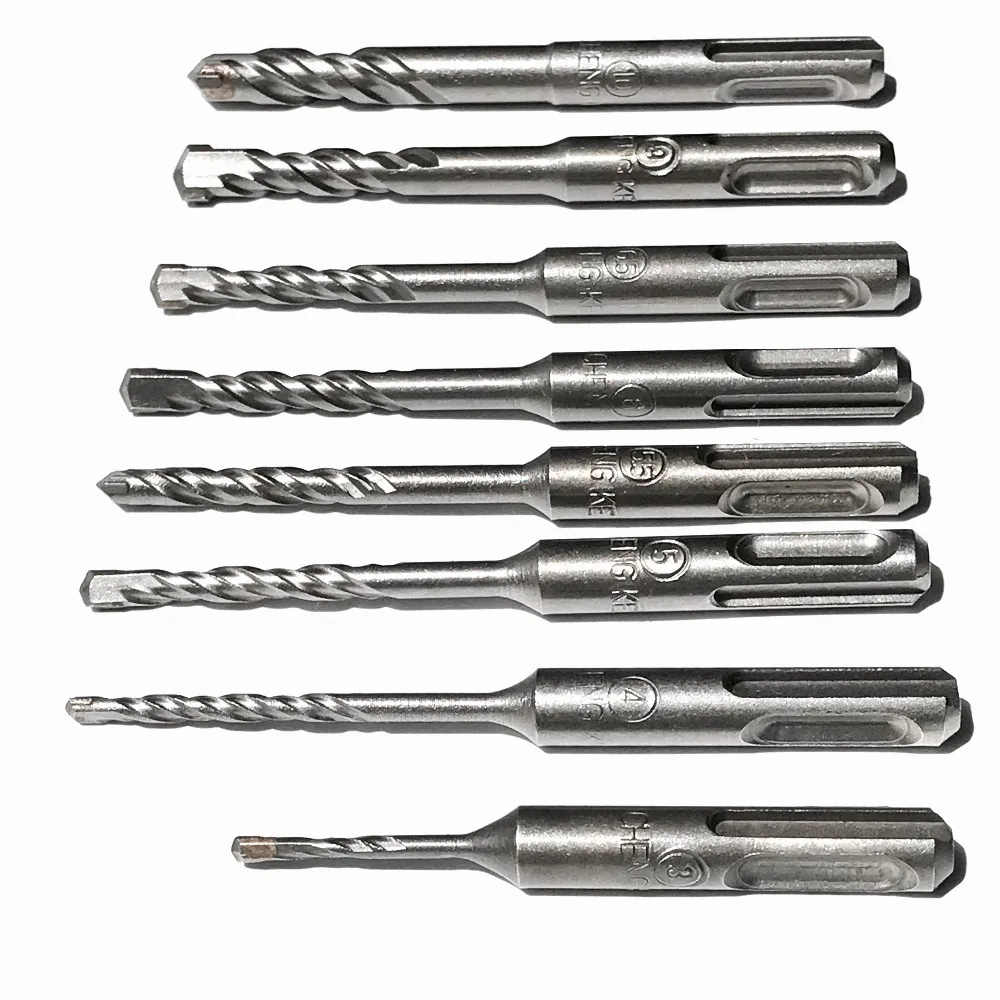Cost sale of 8PCS/10PCS Set of  Solid Alloy Tip SDS Plus Round Shank 4 hollow hammer Drill Bits for home DIY decoration purpose