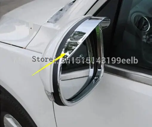 2pcs ABS Car Rearview Mirror Rain Eyebrow Side Shineld Cover Stickers For Skoda Yeti 2014 2015 2016 2017