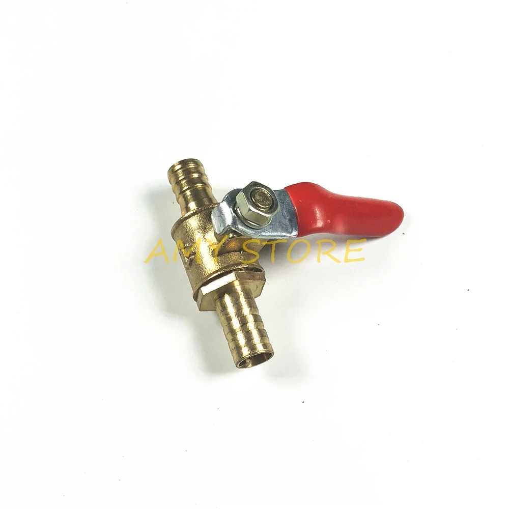 6mm Hose Barbed x 6mm Hose Barbed Two Way Brass Ball Valve For Oil Water Air