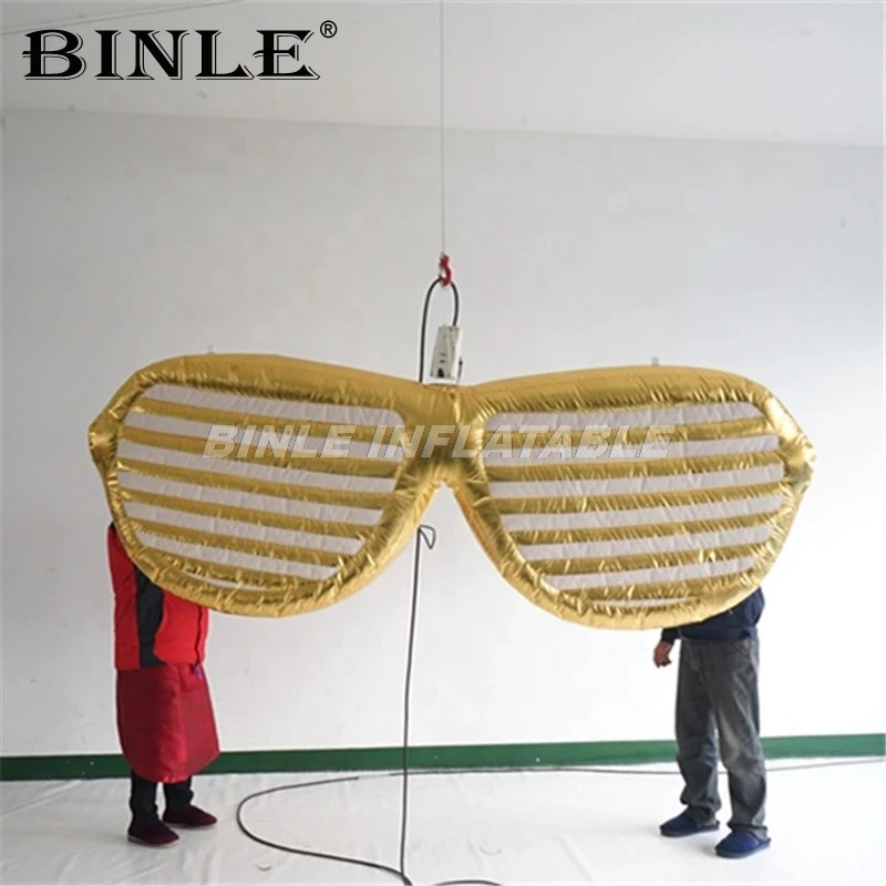 

Customized golden airblown giant inflatable sunglasses replica model for advertising