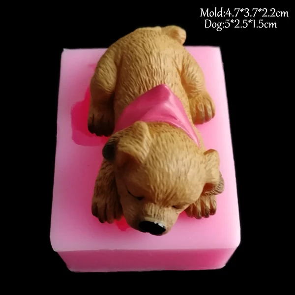 1pcs Cute Puppy Silicone Mold DIY Dog Shape Chocolate Baking Tools Cake Decoration Handmade Candle Making Fondant Soap Mold C339