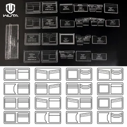 WUTA skórzany portfel szablon akrylowy przezroczysty akrylowy rzemieślniczy skórzany wzór 16 dostępnych stylów, 915-A/B/C/D do wyboru