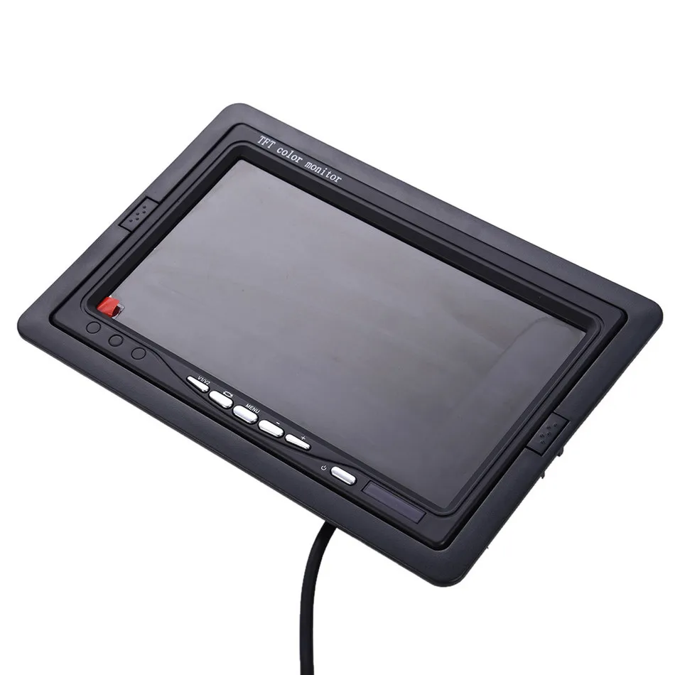 HD 7" inch Color TFT LCD  Car Monitor Rear View CCTV Monitor Display with 2 Channels Video Input for DVD VCD Reversing Camera