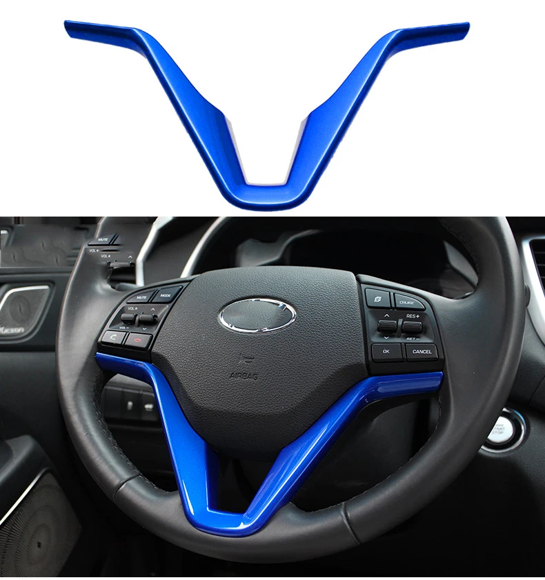 Red /Blue/Black Steering Wheel Trim Decoration Cover For Hyundai Tucson 2015 2016 2017 2018 Accessories