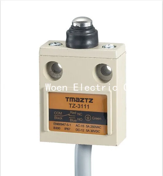 

Tmaztz TZ-3111 IP67 4Wire Roller Lever Plunger Limit Switch SPDT NO+NC Copper wire 3M