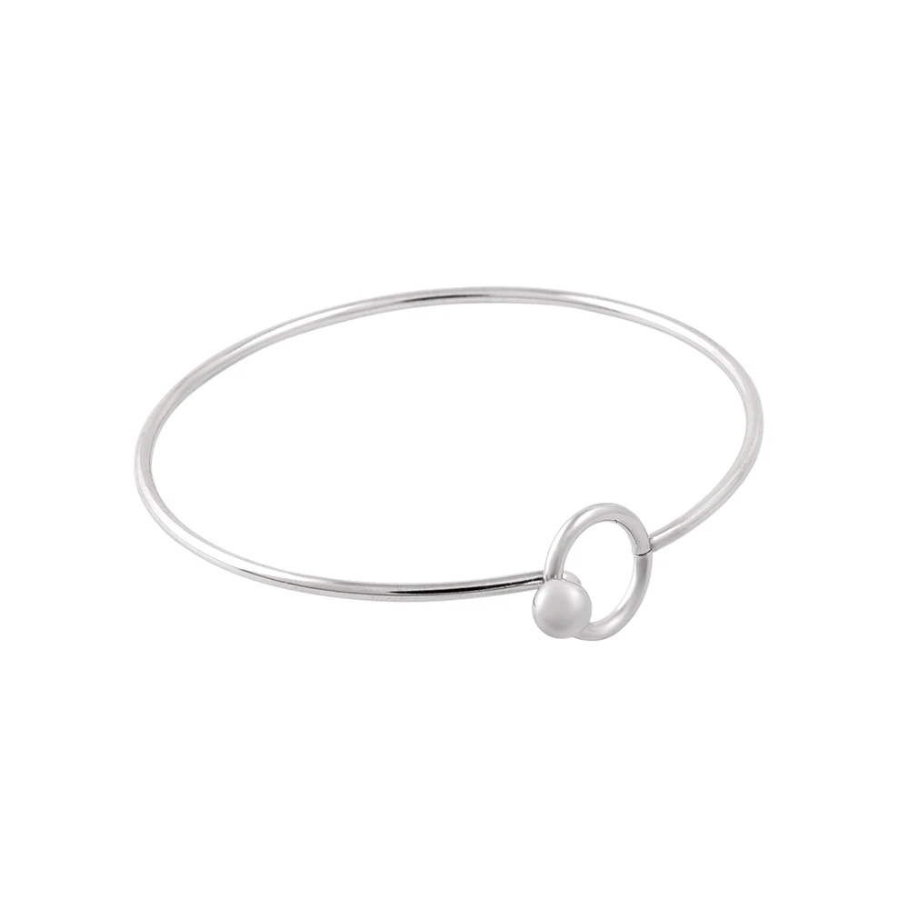 IJB0519 3 Style Stainless Steel Cuff Bangle for Women or Men 60mm High Polished Metal Bracelets for DIY Charm