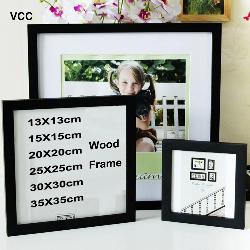 Classic Wooden Square Picture Frame Photo Plexiglass Include Poster Frames For Wall Hanging Family Gift Photo Frame