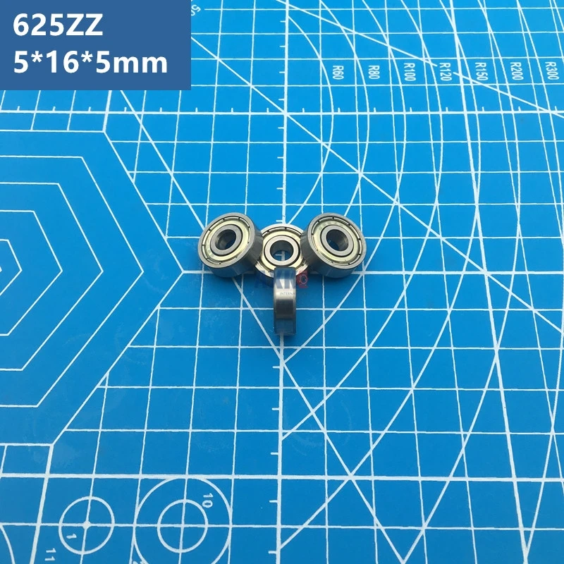 50PCS 625ZZ Miniature Deep Groove Ball Bearings 5x16x5mm High Quality Double Sealed Steel for 3D Printer 625Z 625