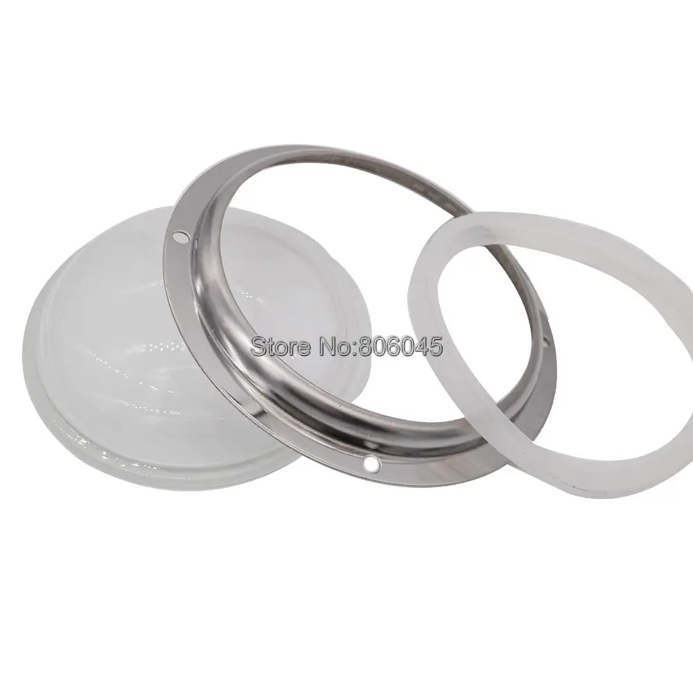 1Set 100mm LED Optical Glass LED Lens + Pressure Silicone Ring + Stainless Steel Fixing Bracket fit for 200W High Power LEDs