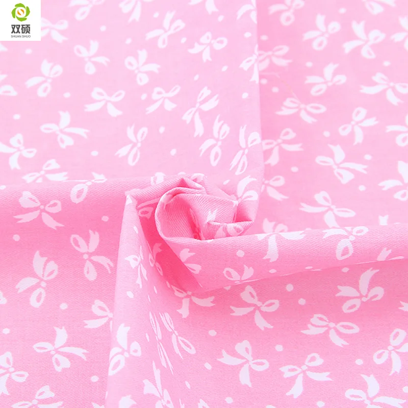 Shuanshuo Pink Color Cotton Textile Fabric Bundle Patchwork DIY Sewing Fabric For Baby Bedding Doll Clothes  40*50 cm