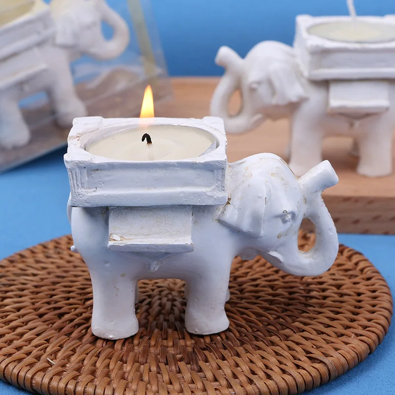 

200 pcs Wedding Favors Ceramic Lucky Elephant Candle Holder Tea Light Candlestick LIN2464