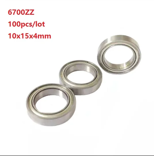 100pcs/lot 6700ZZ 6700 ZZ 6700Z 10x15x4mm Thin wall Double metal Shielded Deep Groove Ball Bearing 10*15*4mm