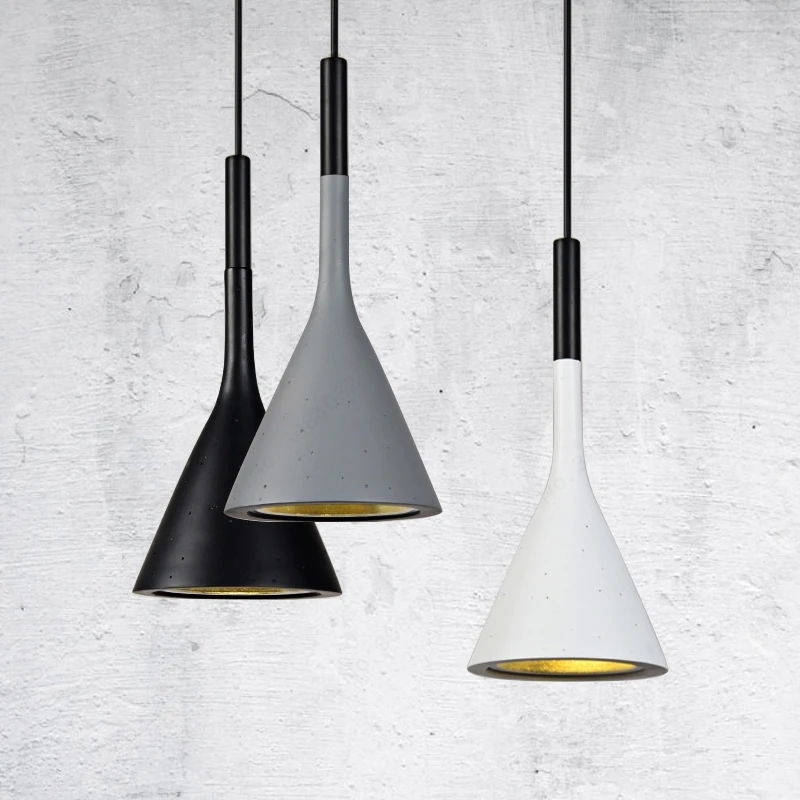 BDBQBL American Industrial Funnel Pendant Lamp Retro Cement Loft Nordic Creative Pendant Light Restaurant Bed Room Hanglamp