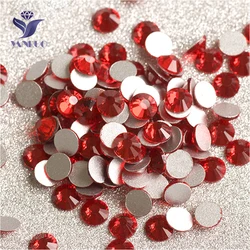 YANRUO 2058NoHF SS3-SS34 Light Siam Crystal Stone Non Hotfix Glue On Strass Flat Back DIY Rhinestone For Nails