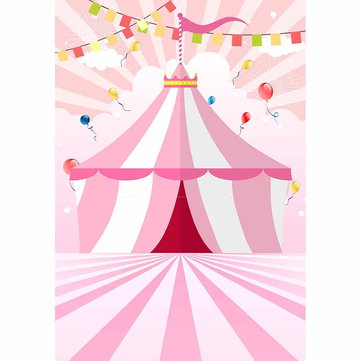 Funnytree backgrounds for photo studio circus stripe balloon flag birthday pink backdrop professional photocall photobooth