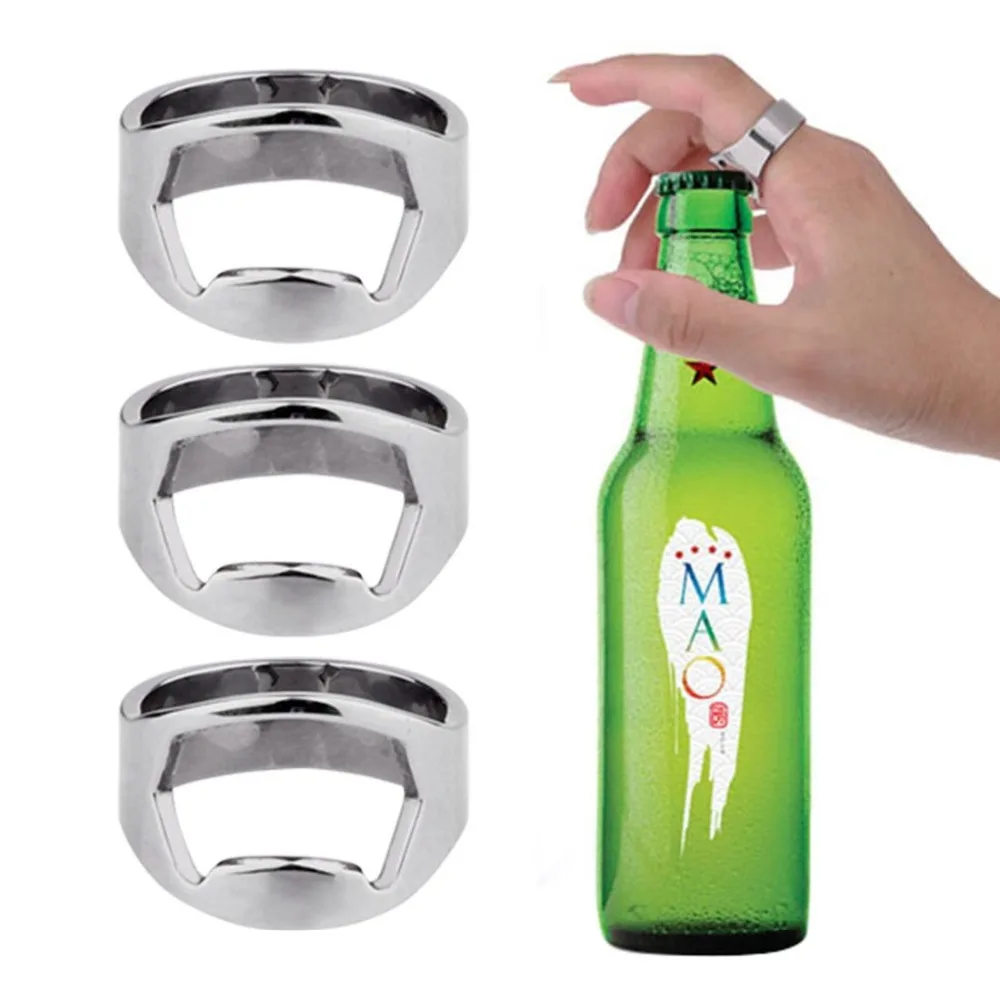 

900 pcs finger ring bottle opener Stainless Steel Creative Versatile Bar Beer tool Free Shipping