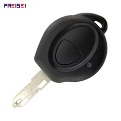 PREISEI No Logo 1 Button Car Remote Key Case Fob For Peugeot 106 206 Key Replacements With Battery Clip