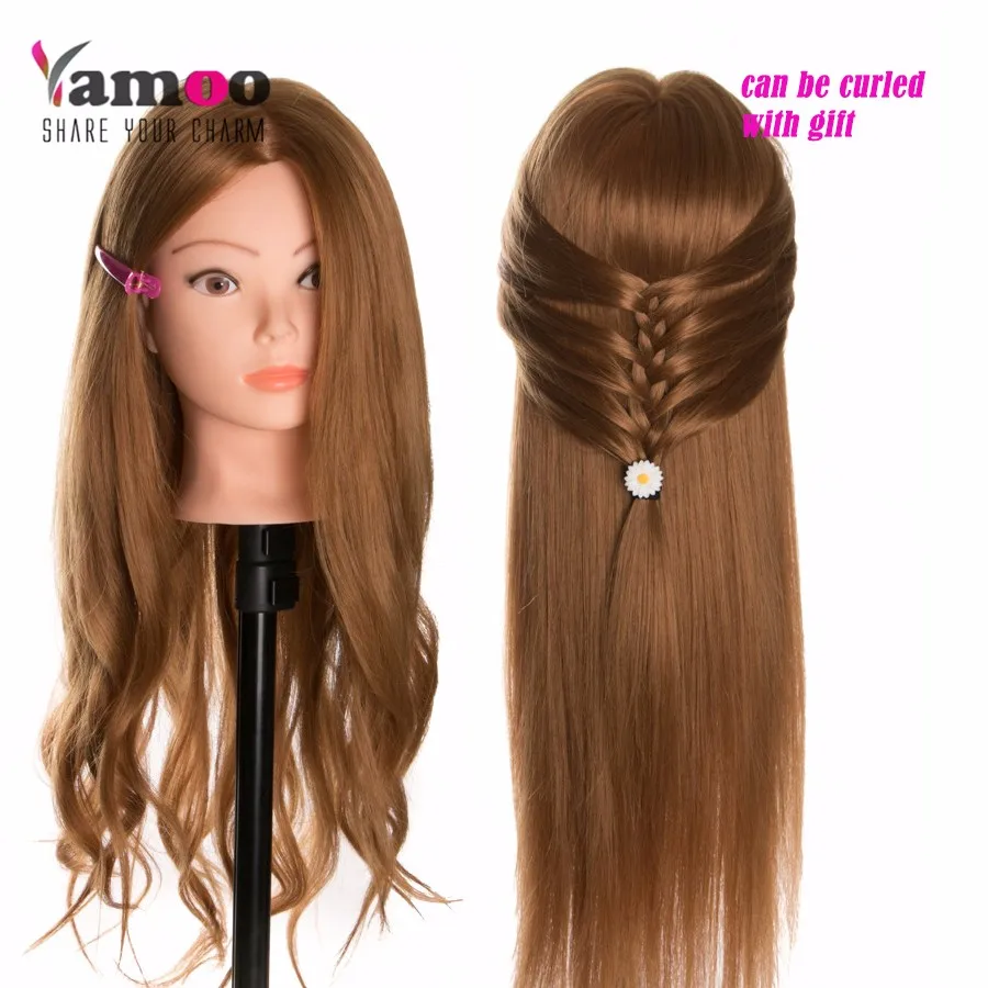 Mannequin Dolls 40% Real Human Hair Training head dolls for hairdressers blonde color professional styling head can be curled