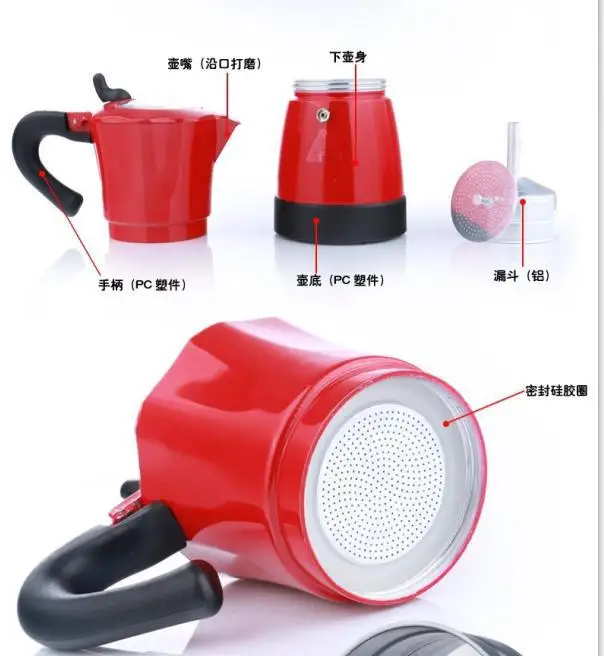 Electric espresso mocha  coffee maker/mocha coffee pot with high quality,and perfect gift for everyone