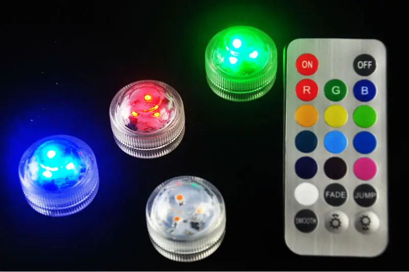 

10pcs*Battery Operated Remote Controlled Under Glass Vase Light Light Submersible led Lights Floral For Light Up Dining Table