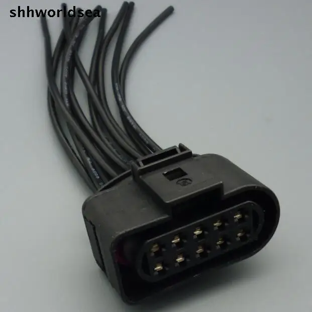 

shhworldsea 2/10/50pcs 10PIN 3.5mm HEADLIGHT ELECTRICAL PLUG RH FOR AUDI A6 C5 3.0 2003 FOR VW 1J0973735 1J0 973 735