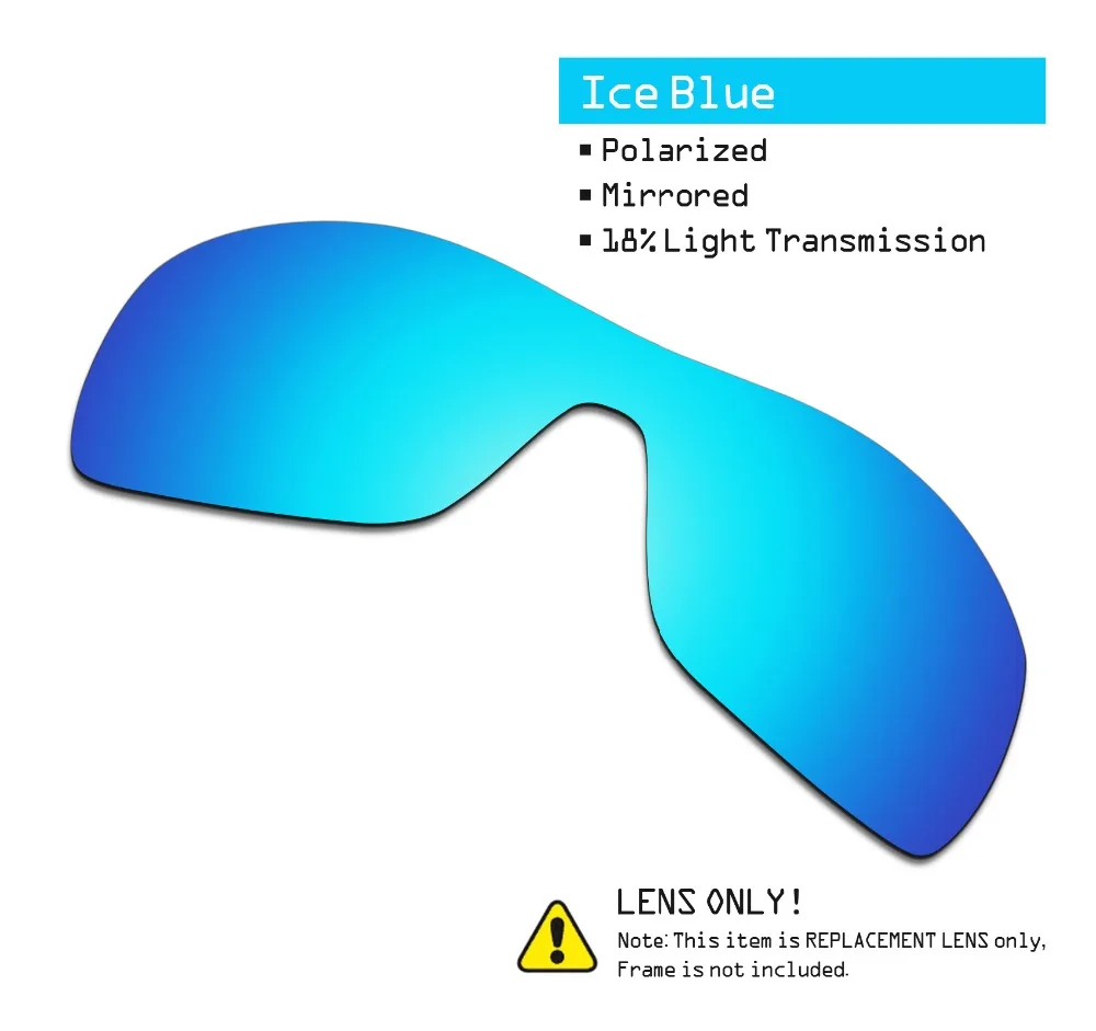 SmartVLT 2 Pieces Polarized Sunglasses Replacement Lenses for Oakley Batwolf Ice Blue and Silver Titanium