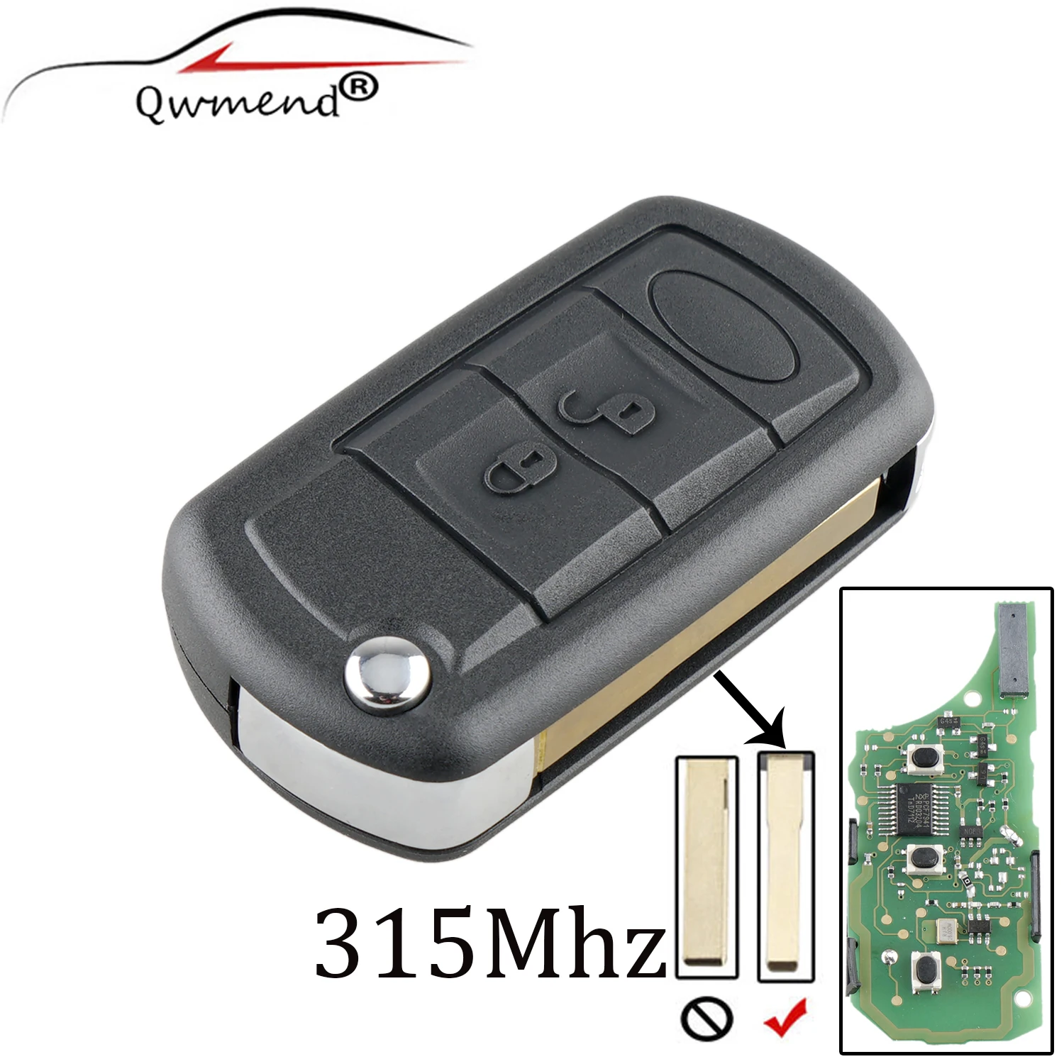 QWMEND 3Buttons 315Mhz PCF7941 Chip Remote key For Land Rover Range Rover LR3 Range Rover Sport 2008 2009 2010 Original key