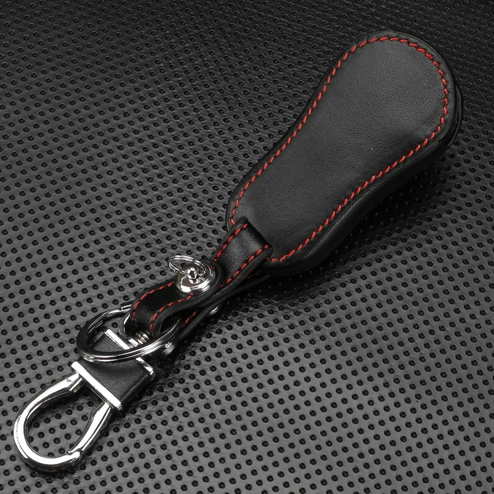 jingyuqin Remote Leather Car Key Case Cover For Chrysler Dodge Jeep Car Cover 3 Buttons Holder