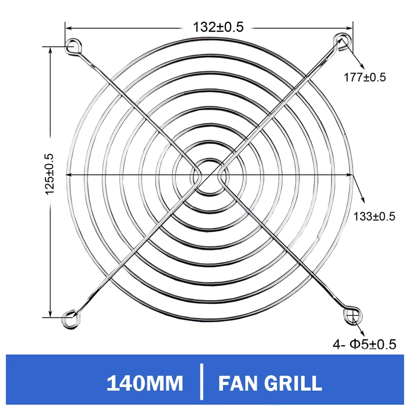 2 pieces/lot Gdstime 140mm Metal Cover PC Filter Computer Fan Guard Grill